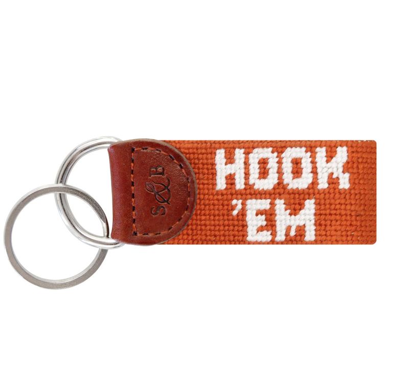 Smathers University of Texas Hook &#39;Em Key Fob Burnt Orange