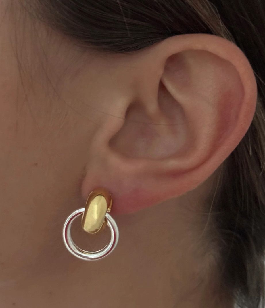 Two Toned Georgie Hoops, Size: OS