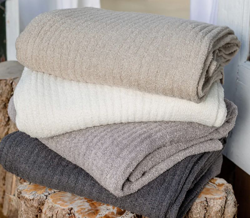 CozyChic Lite Ribbed Throw Pearl