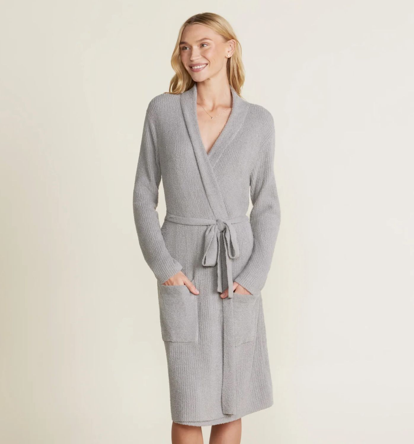 CozyChic Lite Ribbed Robe Dove Gray