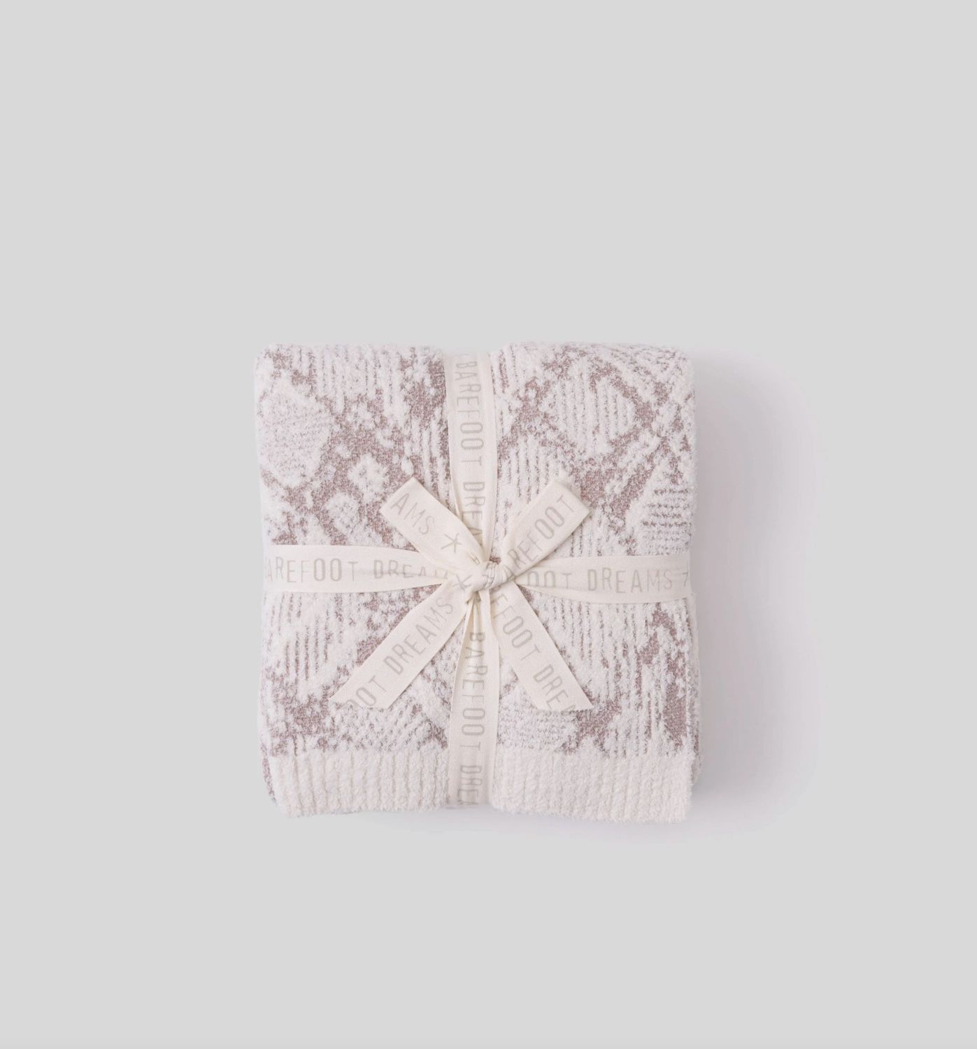 CozyChic  Cotton Graphic Texture Throw Cream Taupe