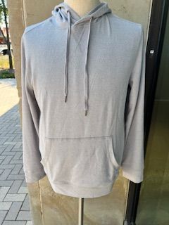 Herringbone L/S Hoodie Silver
