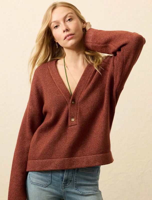 Jackson V Neck Popover - Smoked Paprika