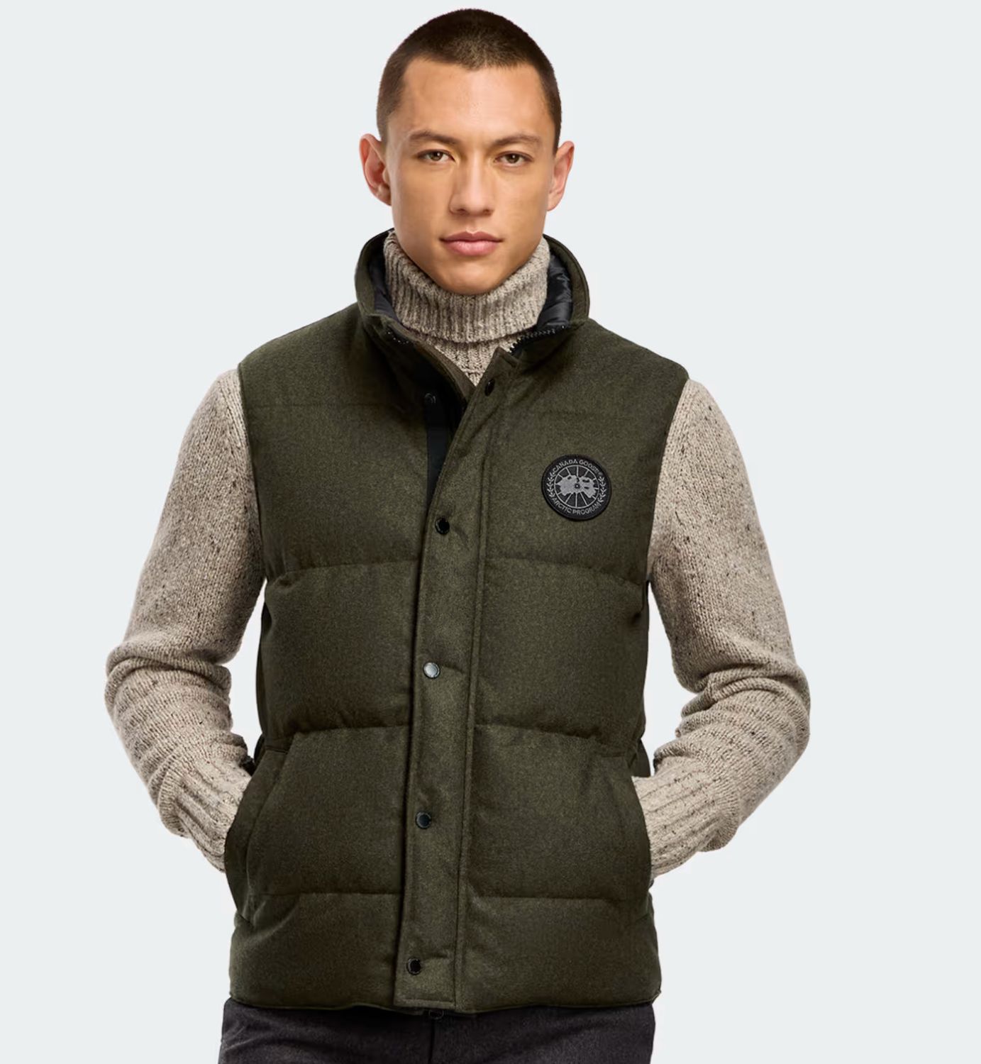 Garson Vest Wool Military Green