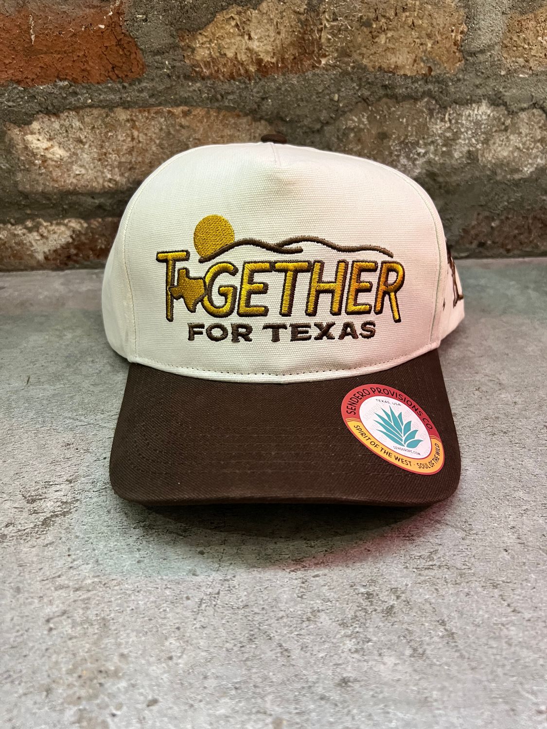 Together For Texas Hat White/Brown