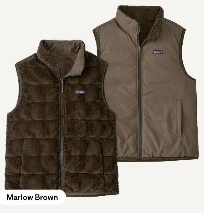 Reversible Cotton Down Vest Marlow Brown