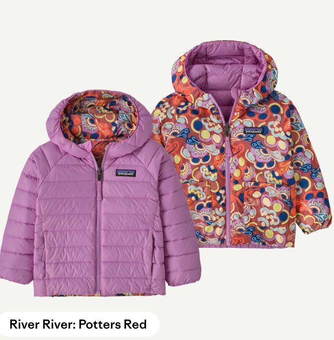 Baby Reversible Down Sweater Hoody River River Potters Red