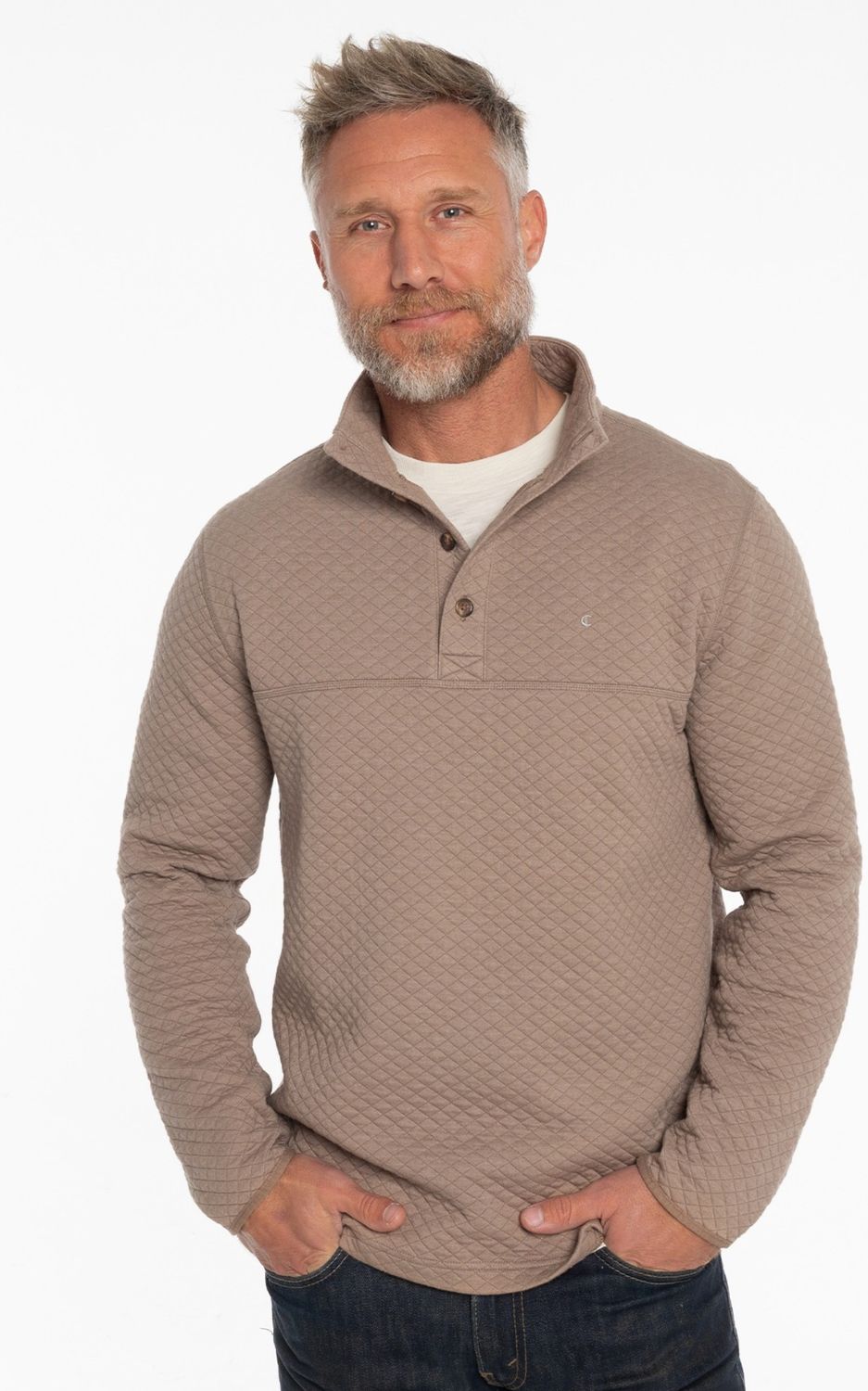 Quilted Pullover Heather Sand