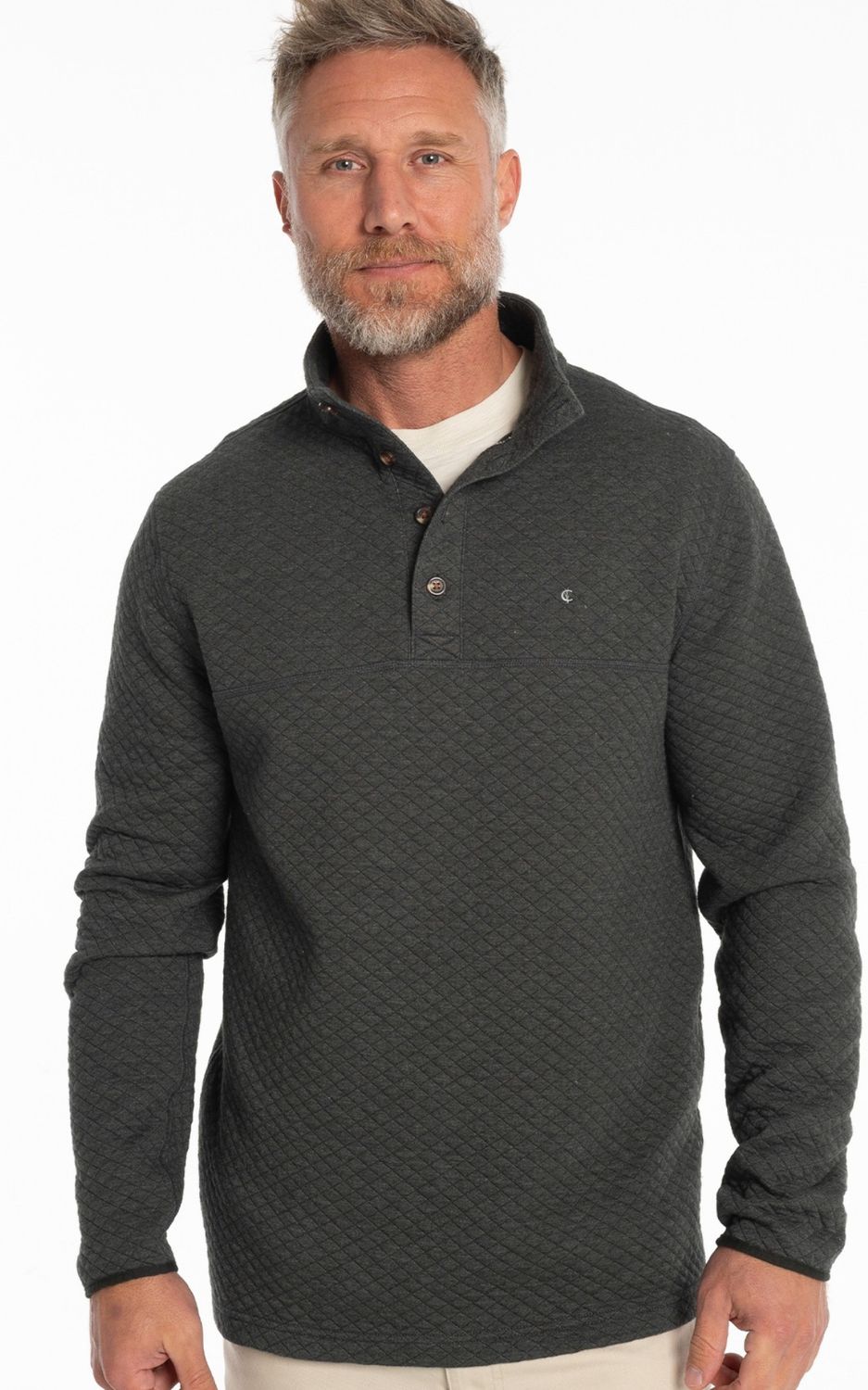 Quilted Pullover Heather Black