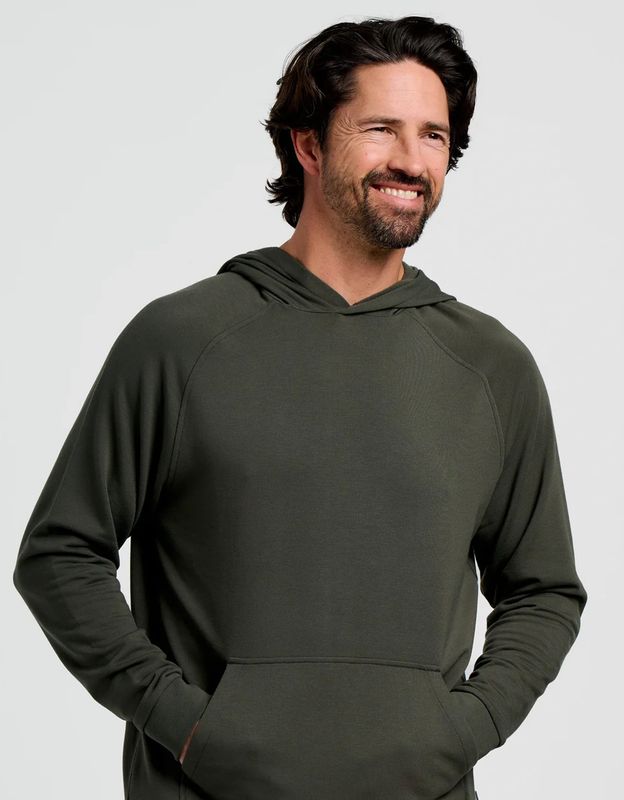 Men&#39;s Bamboo Lightweight Fleece Crew Dark Forest