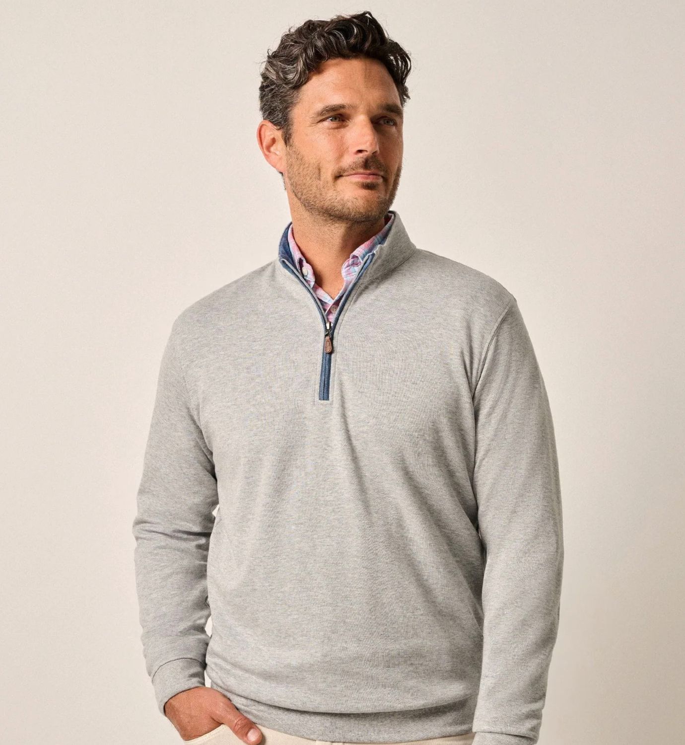 Sully 1/4 Zip Pullover Light Gray