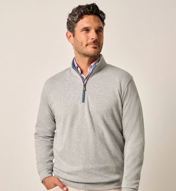 Sully 1/4 Zip Pullover Light Gray