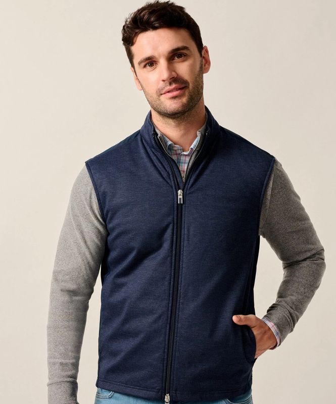 Lomond Printed Knit Vest Navy