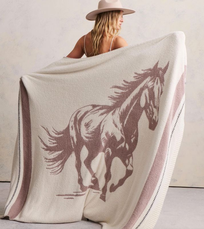 CozyChic Stallion Throw Cream