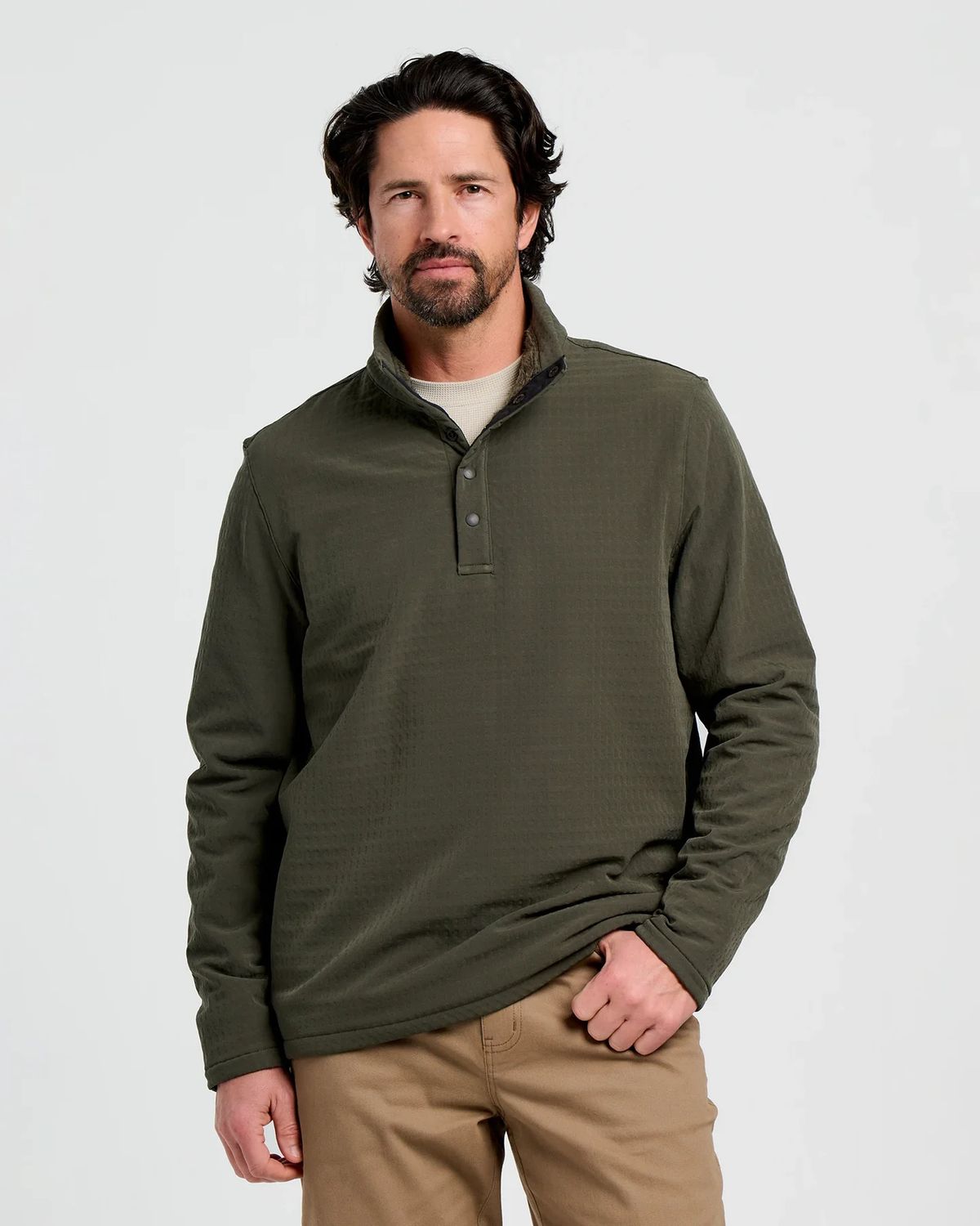 Men&#39;s Gridback Fleece Snap Pullover Dark Forest