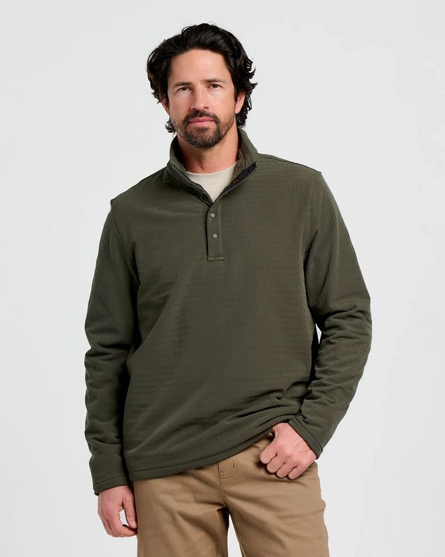 Men&#39;s Gridback Fleece Snap Pullover Dark Forest