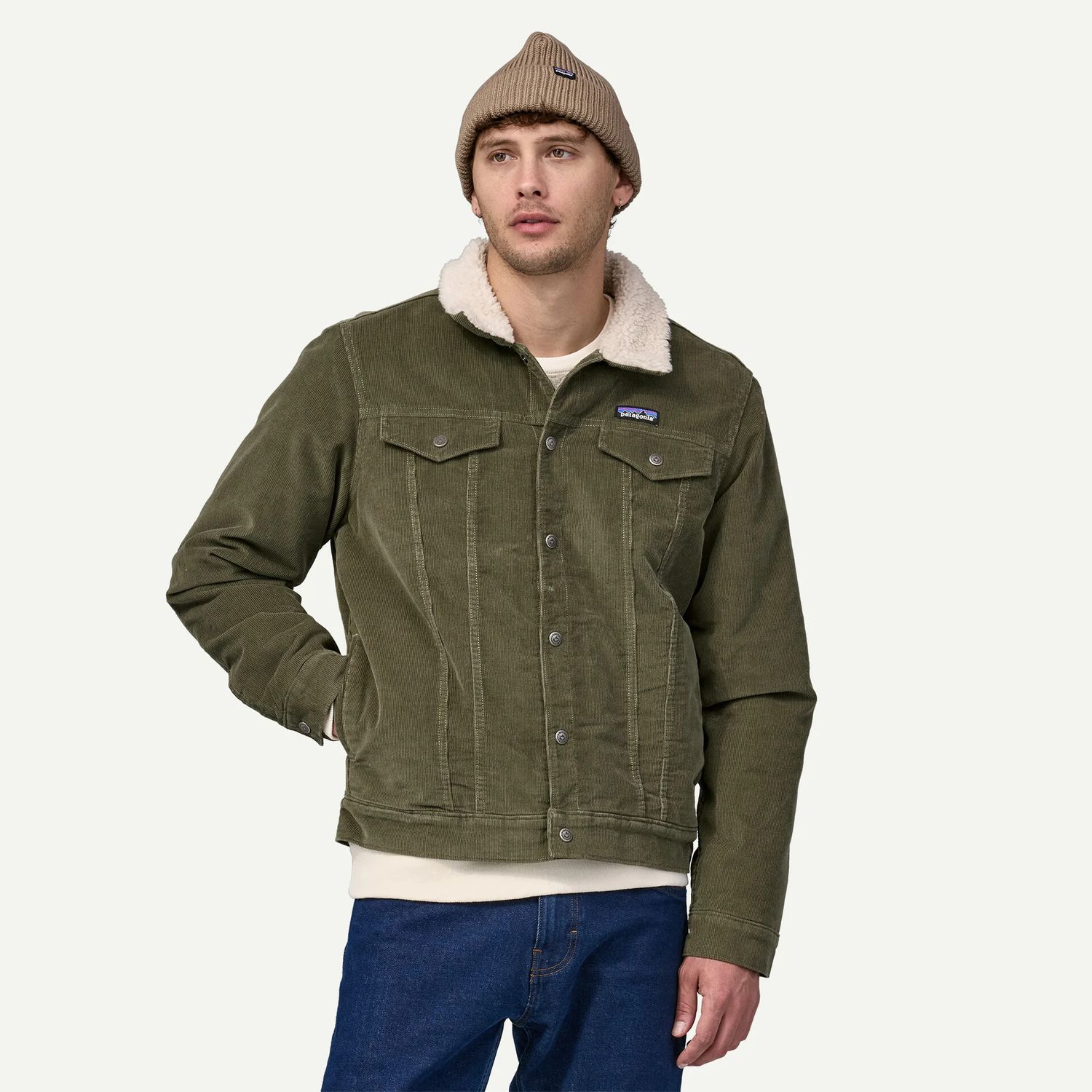 M's Pile-Lined Trucker Jacket Basin Green