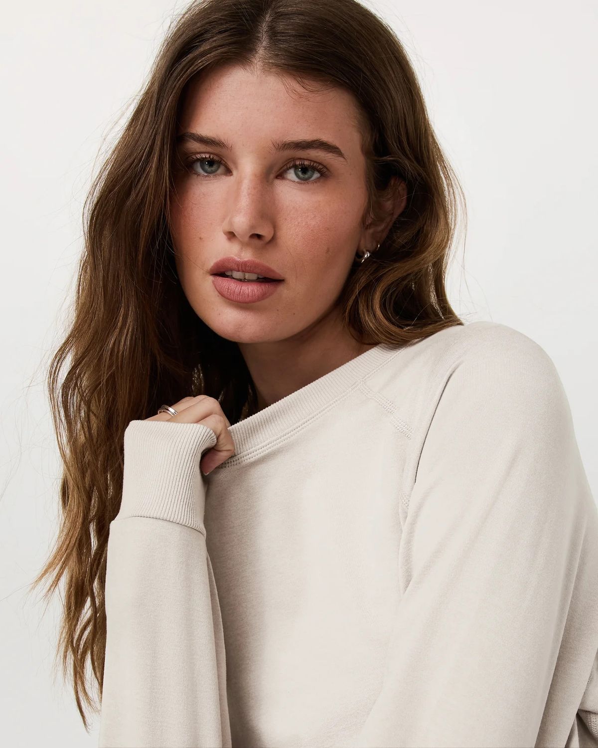 L/S Halo Crew Ecru Heather