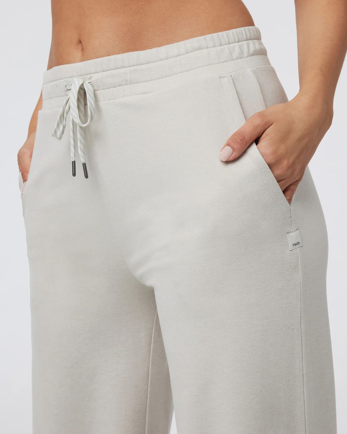 Halo Essential Wideleg Pant Ecru Heather