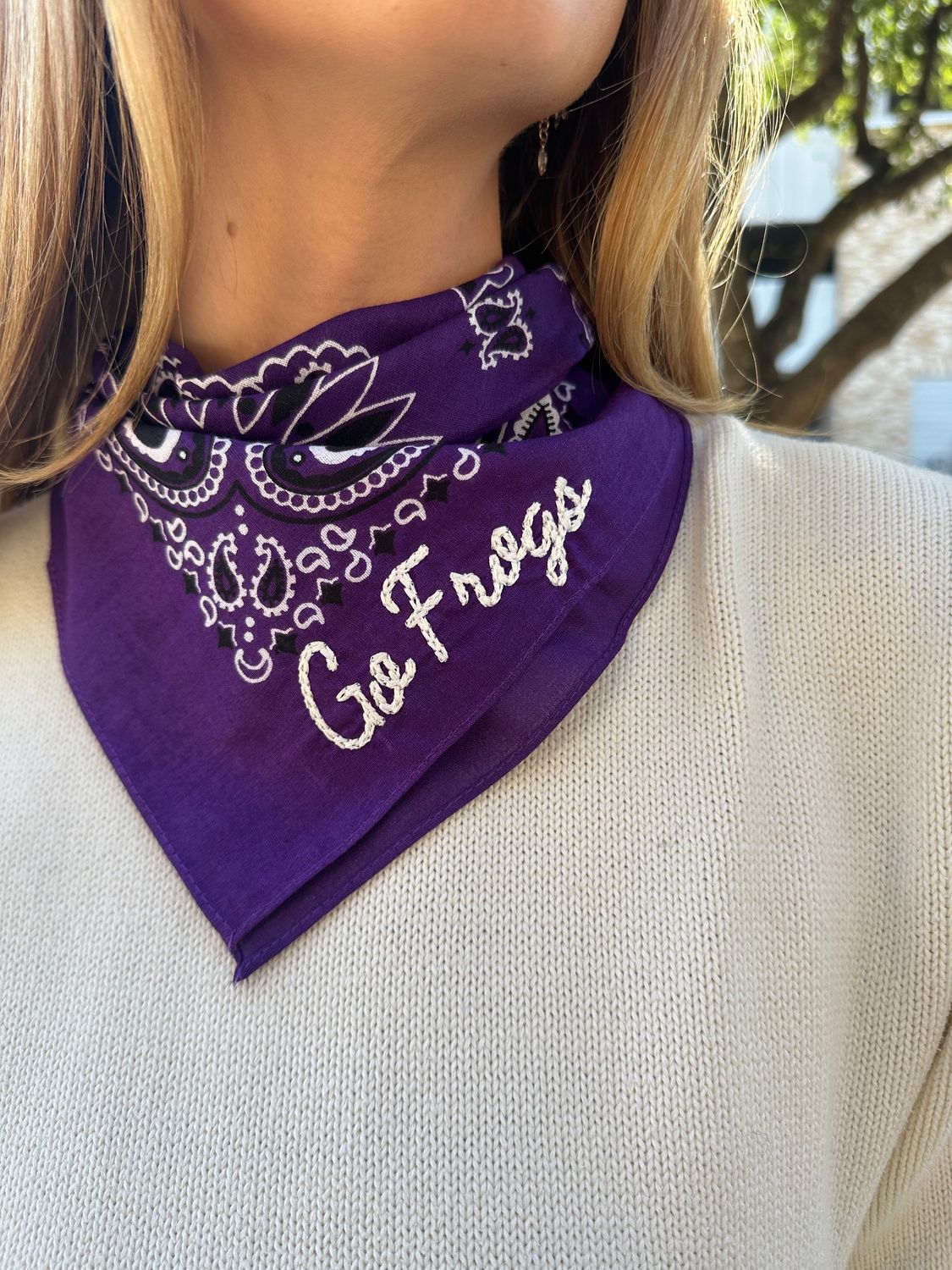 TCU School Spirit Embroidered Bandanas