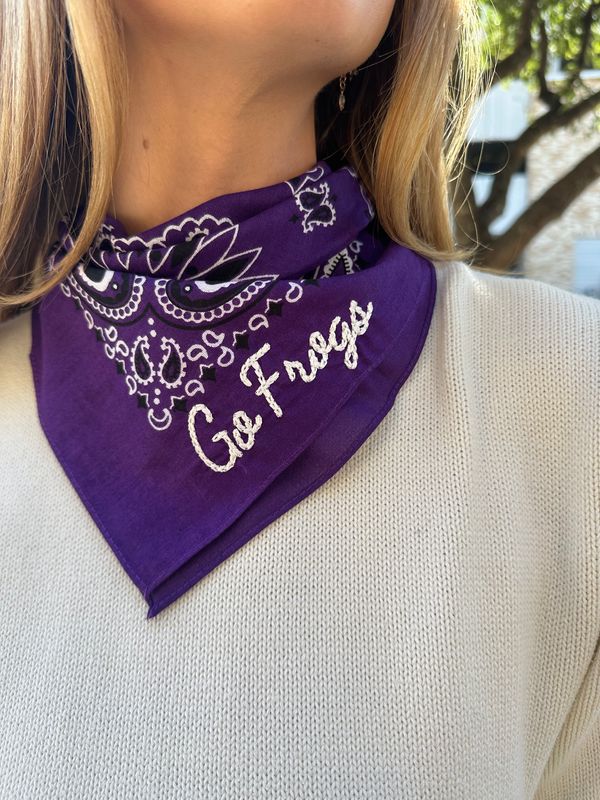 TCU School Spirit Embroidered Bandanas