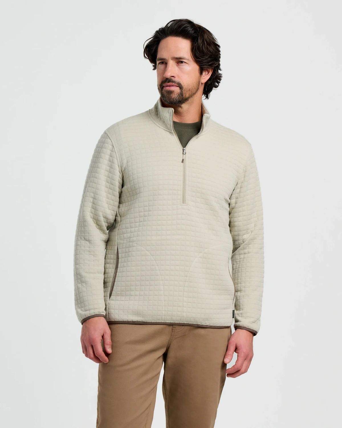 Men&#39;s Downvalley Quarter Zip Heather Sandstone