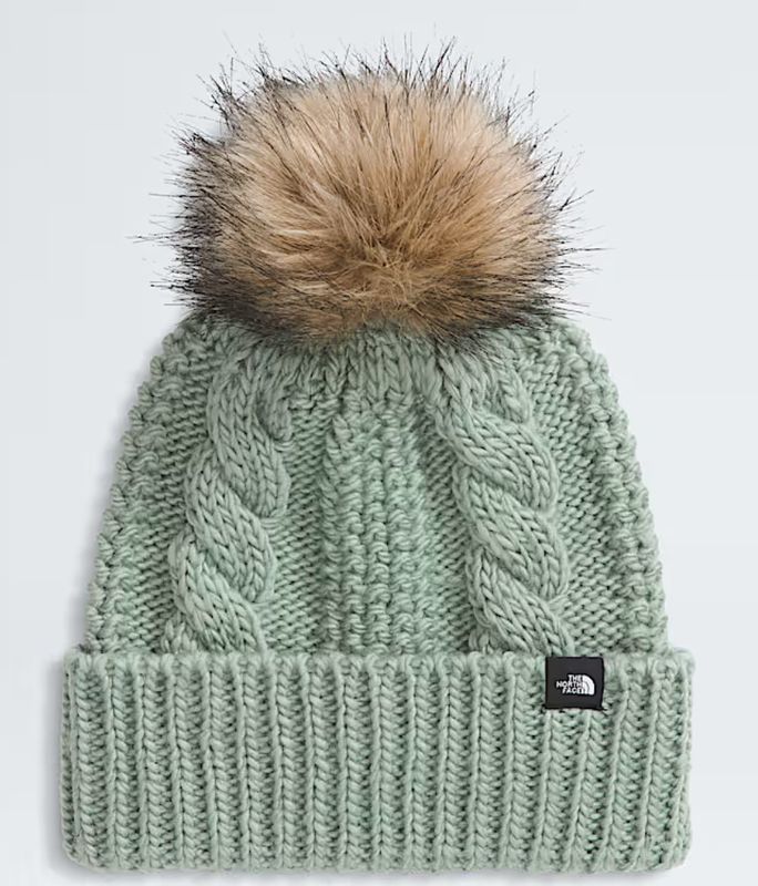 Kids Oh Mega Fur Pom Beanie Slate Moss
