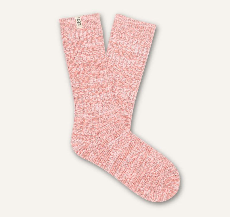 W Rib Knit Slouchy Crew Sock Dusk