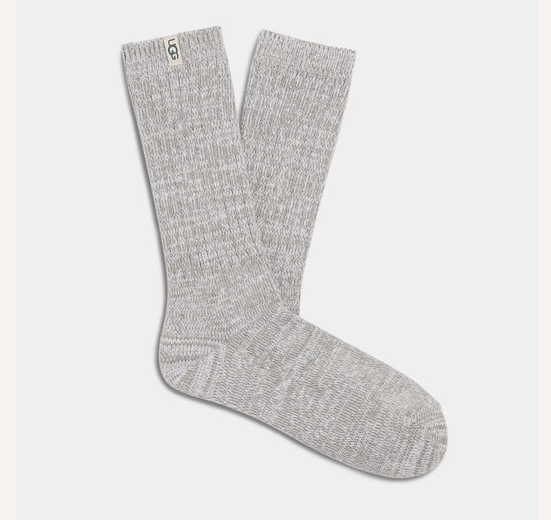 W Rib Knit Slouchy Crew Sock Seal