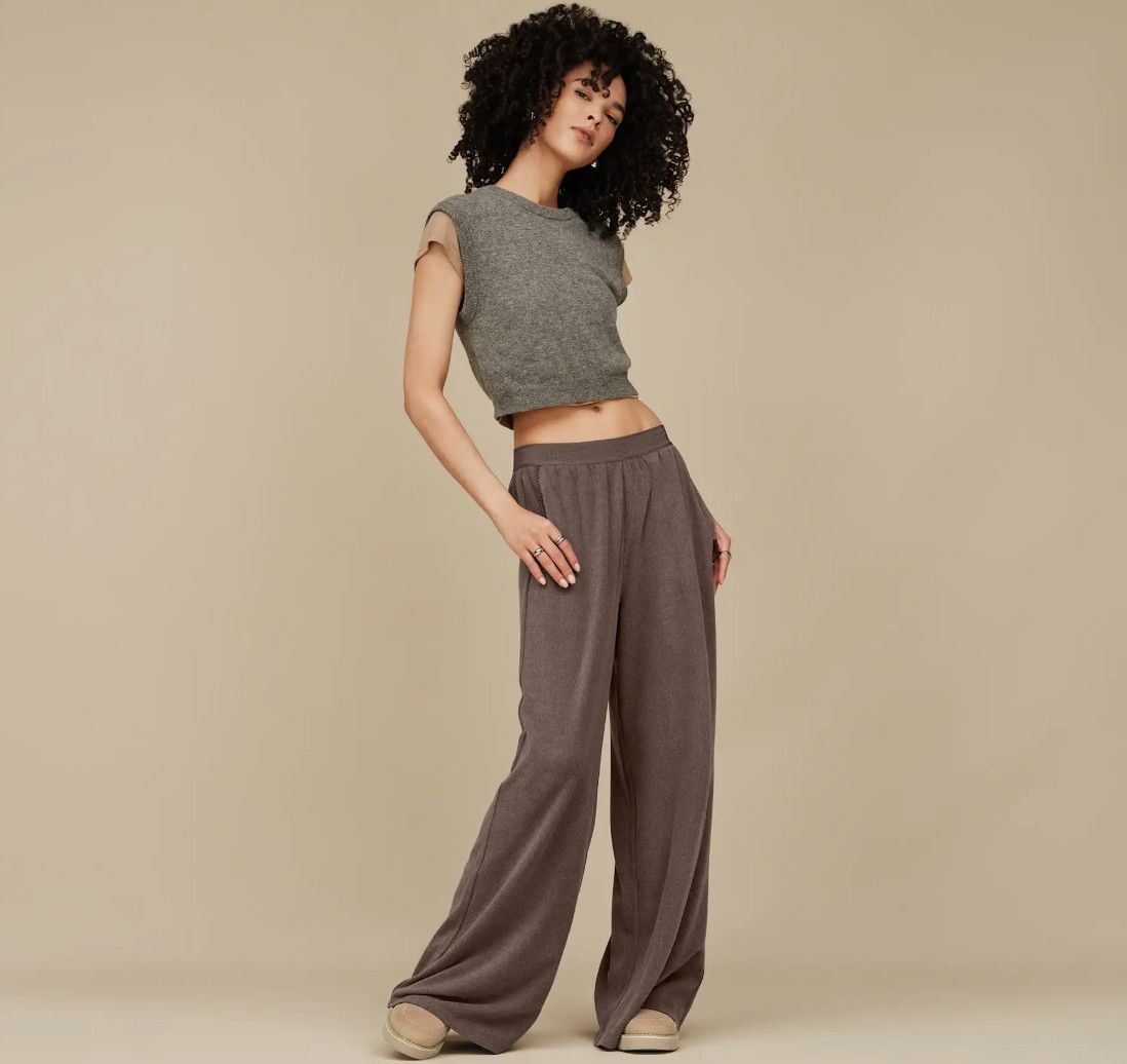W Cecily Wide Leg Pant Oyster Brown