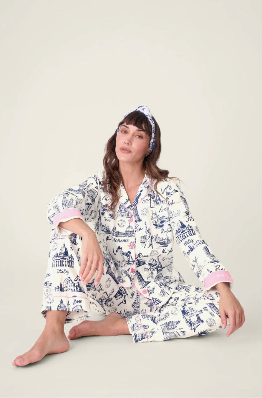 Bon Voyage 3-Piece Flannel PJ Set White Cloud