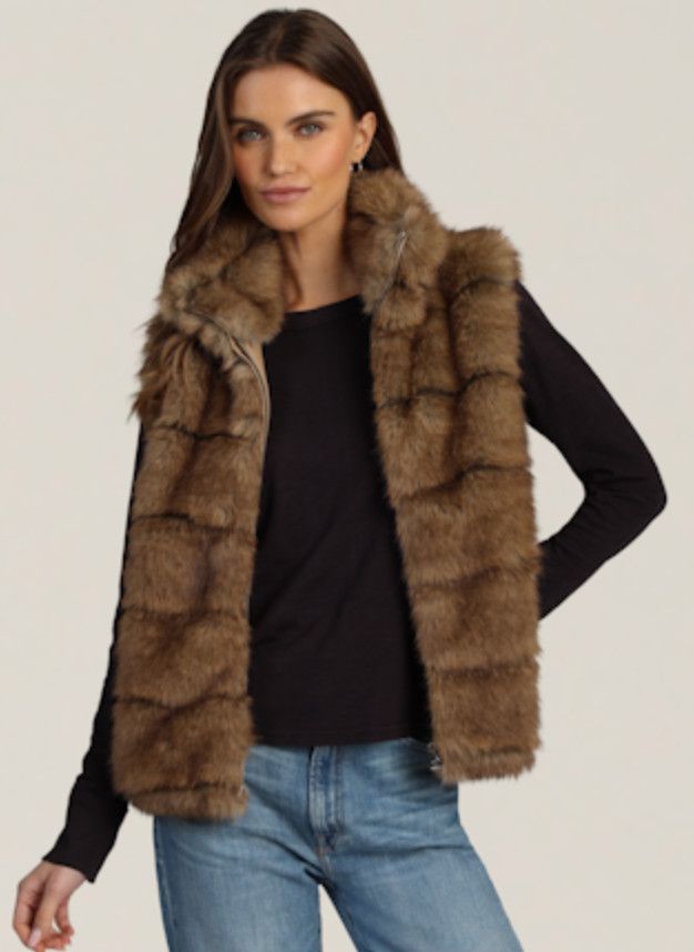 Luxe Fur Vest Brown 