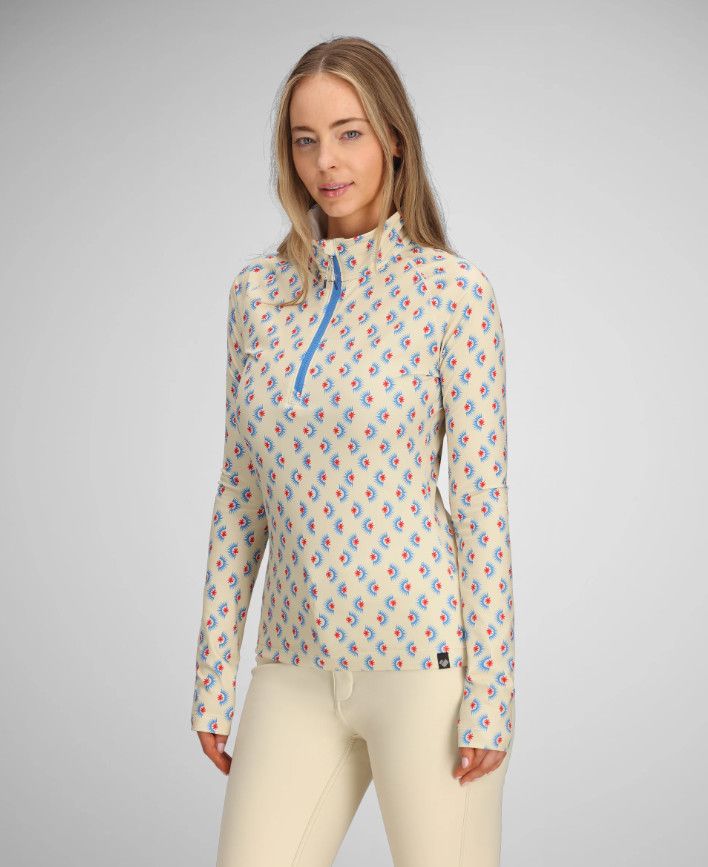 W Oly Baselayer Zip Top Bali Sun