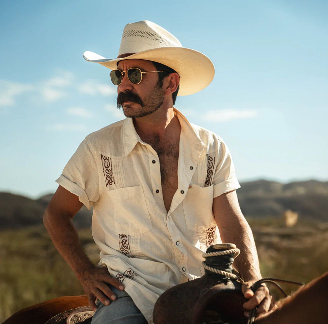 Caballero Guayabera Vintage White