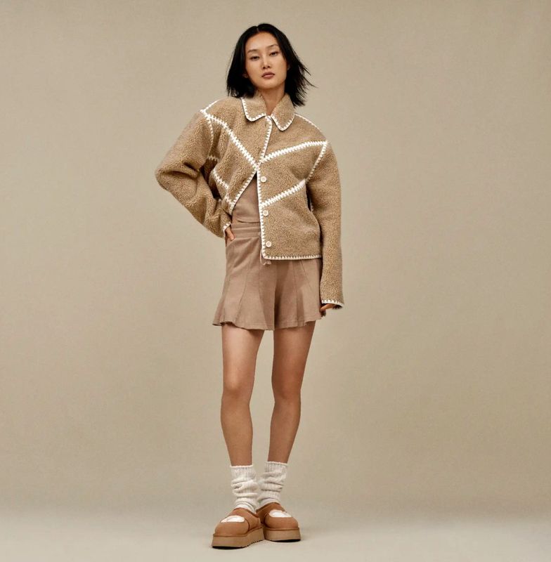 W&#39;s Ellison UGGfluff Shell Jacket Sand Heather