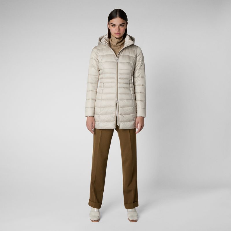 Reese Puffer Hooded Jacket Rainy Beige
