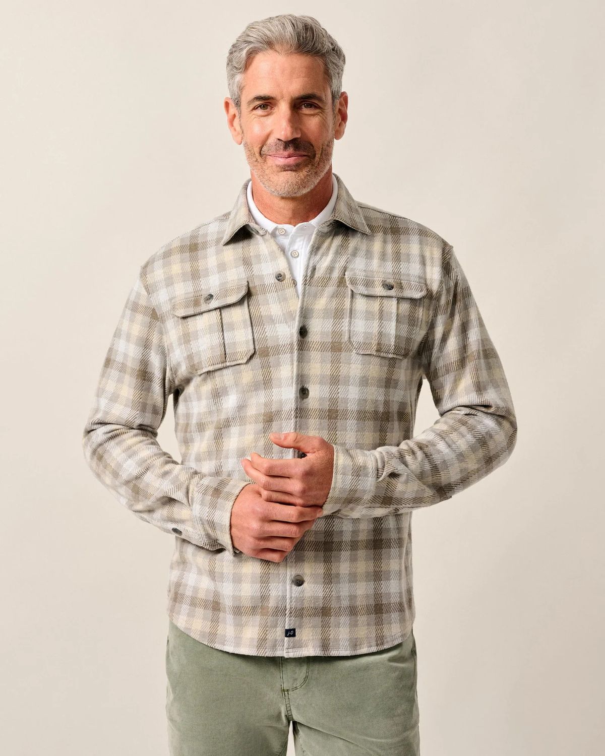 Marcelo Stretch Knit Flannel Light Gray