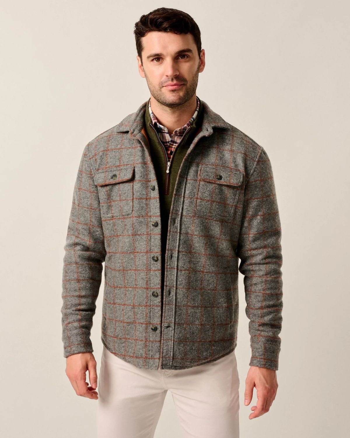 McDowell Wool Quilt-Lined Shacket Charcoal