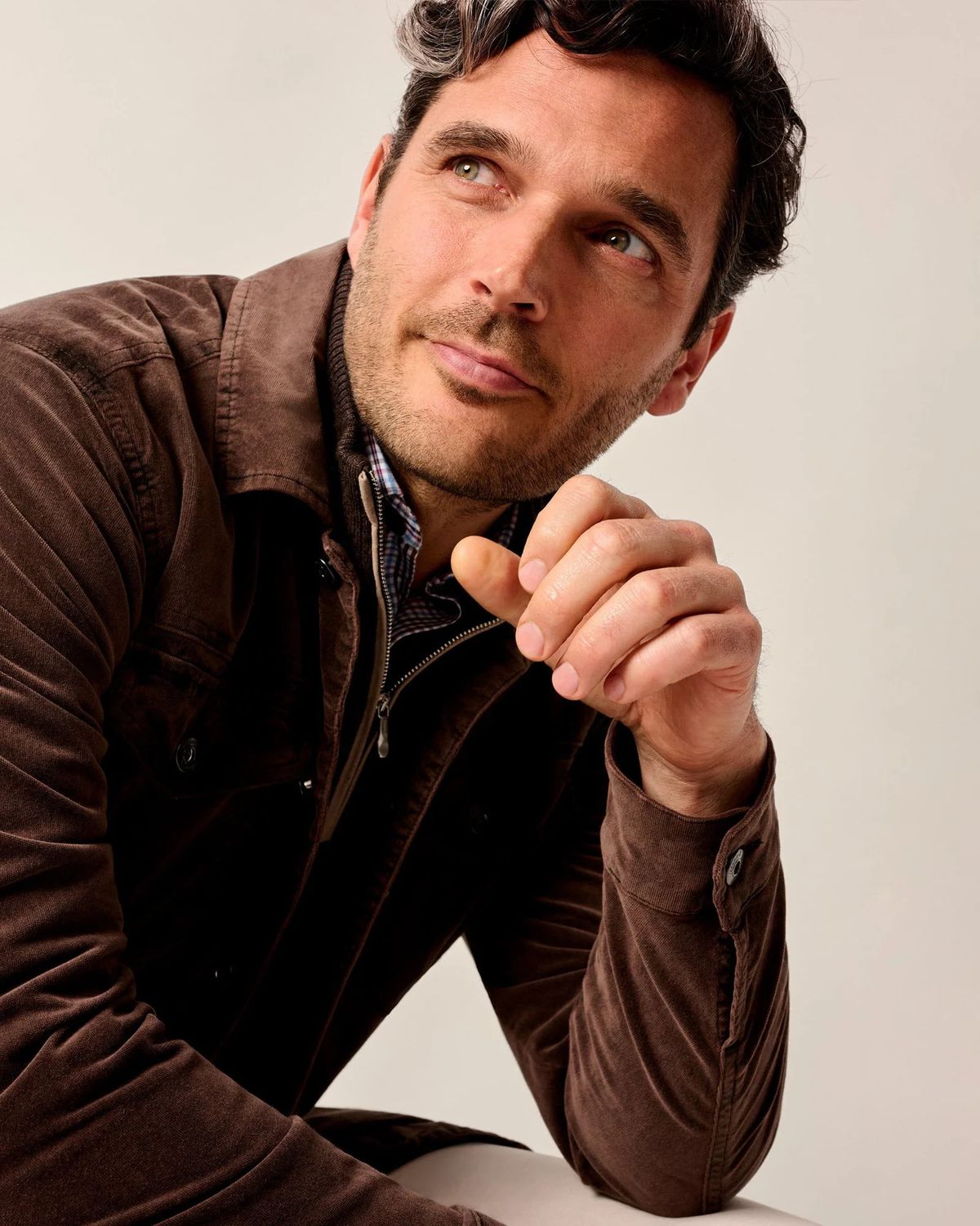 Rett Garment-Dyed Stretch Corduroy Trucker Jacket Coffee