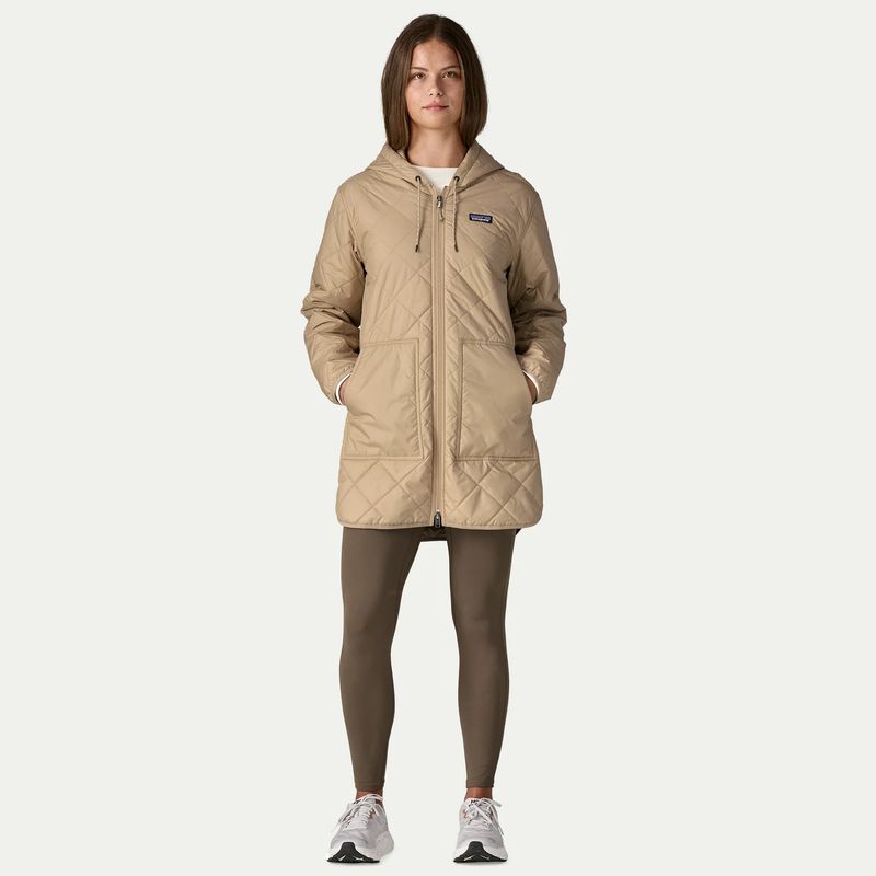 W&#39;s Diamond Quilted Parka Oar Tan