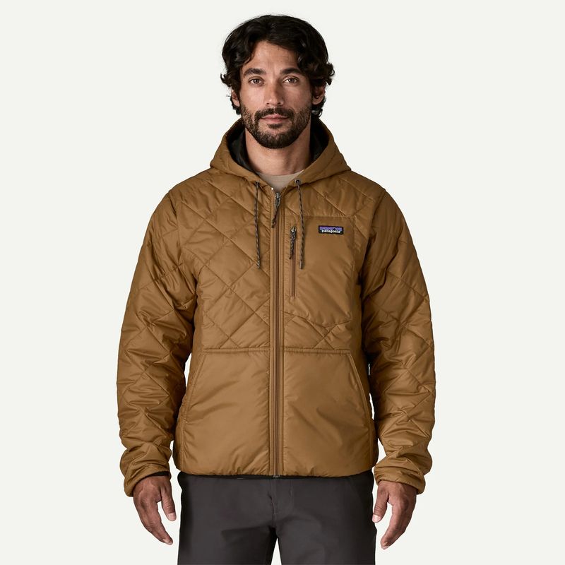 M&#39;s Diamond Quilted Bomber Hoody Deer Brown