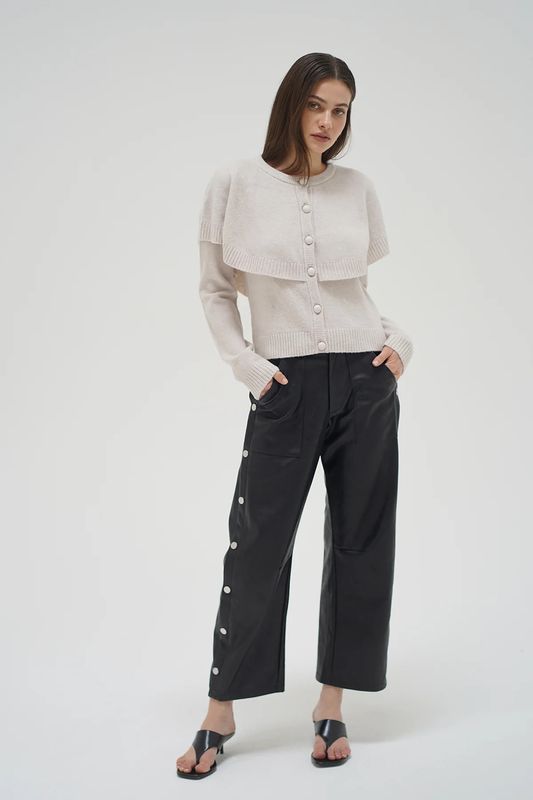 Holly Cape Cardigan - Blush Ivory