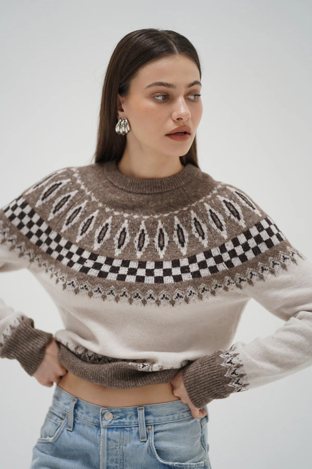 Tali Fair Isle Sweater - Ivory Multi Fair Isle