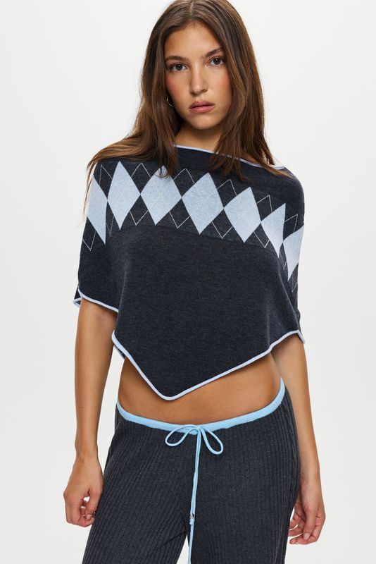 Scout Knit Poncho Stone