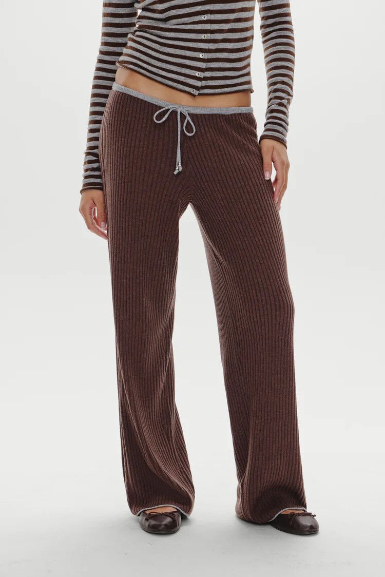 Lochlin Ribbed Knit Pant Pebble