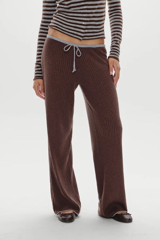 Lochlin Ribbed Knit Pant Pebble