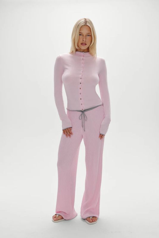 Leo Knit Cardigan Rosette