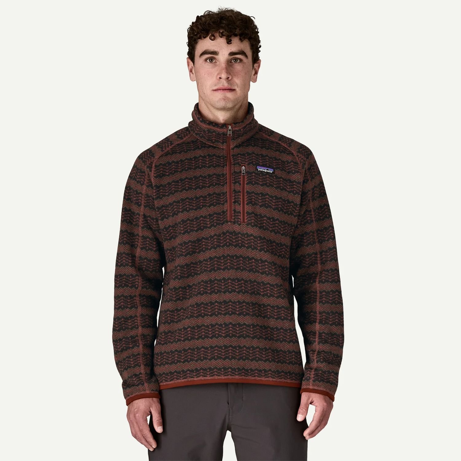 M's Better Sweater 1/4 Zip Woven Together Dried Vanilla