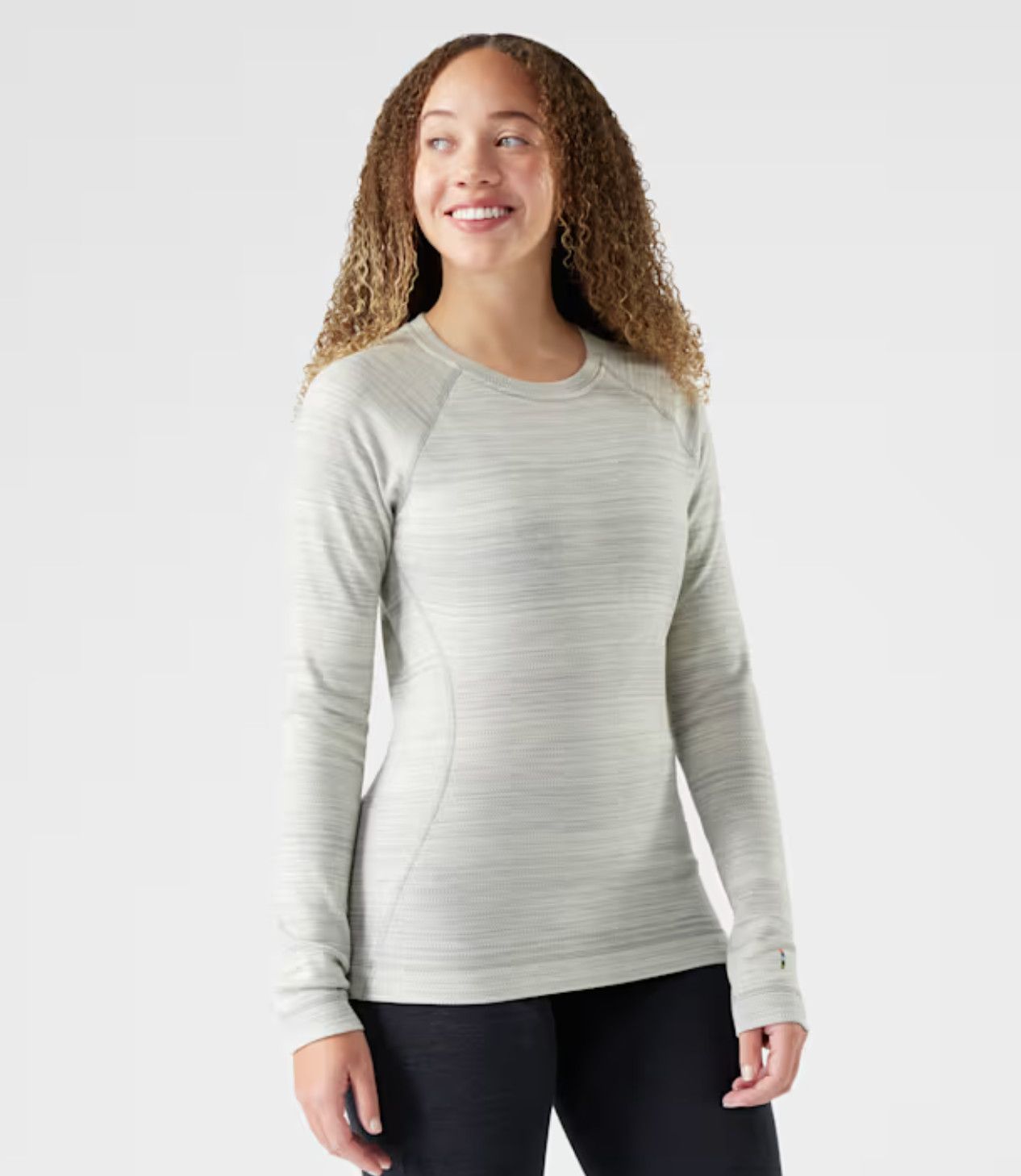 W's Classic Thermal Merino Base Layer Crew Light Gray