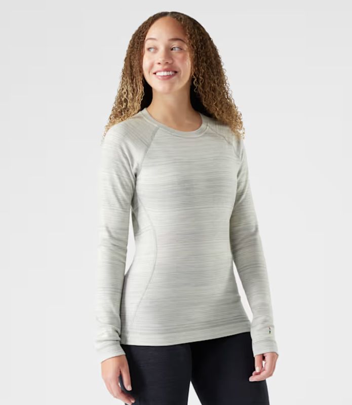 W&#39;s Classic Thermal Merino Base Layer Crew Light Gray
